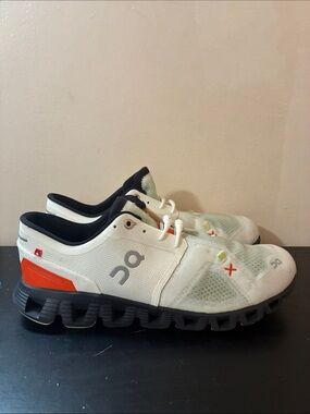 On Cloud X 3 sneakers in the Ivory and Flame colorway size 9 Men’s